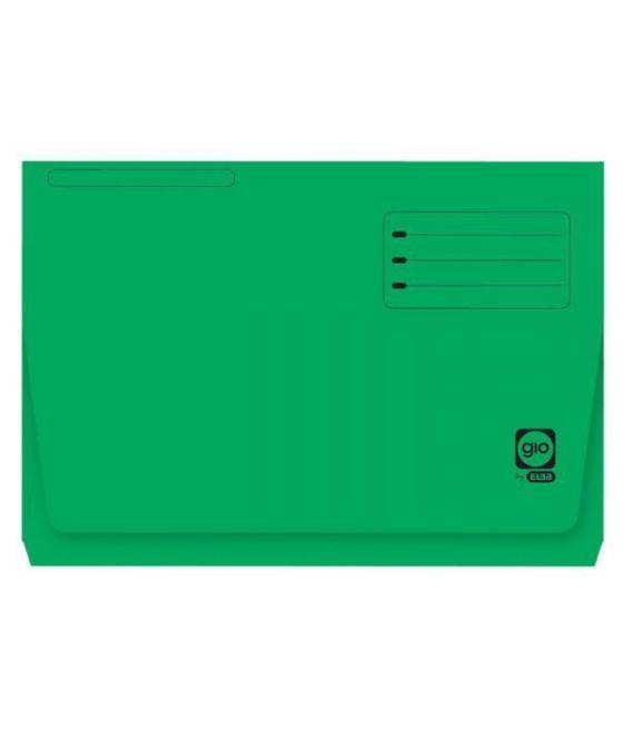 Gio subcarpeta con bolsa y solapa verde intenso cartulina folio 320gr -25u-