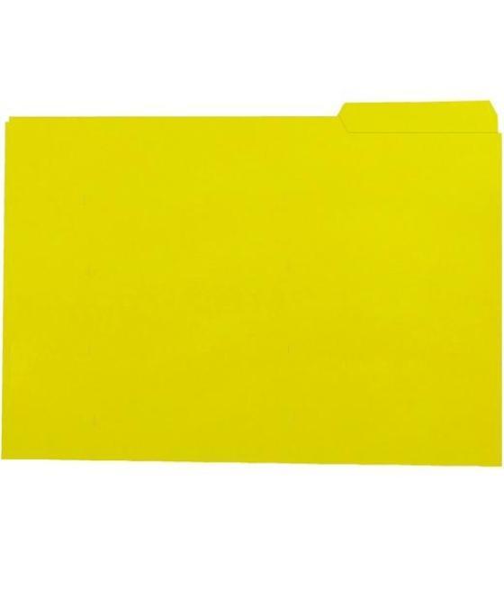 Gio subcarpeta con pestaña lateral derecha folio cartulina 250gr amarillo intenso -50u-