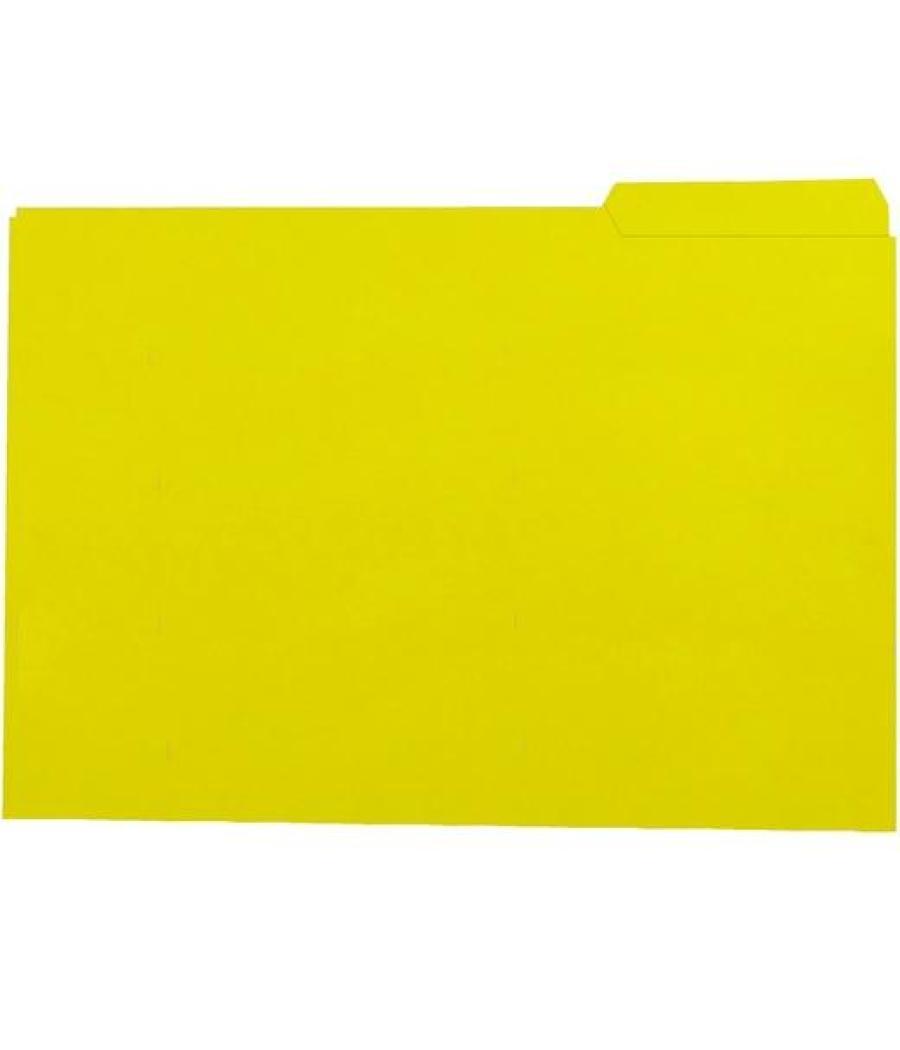 Gio subcarpeta con pestaña lateral derecha folio cartulina 250gr amarillo intenso -50u-