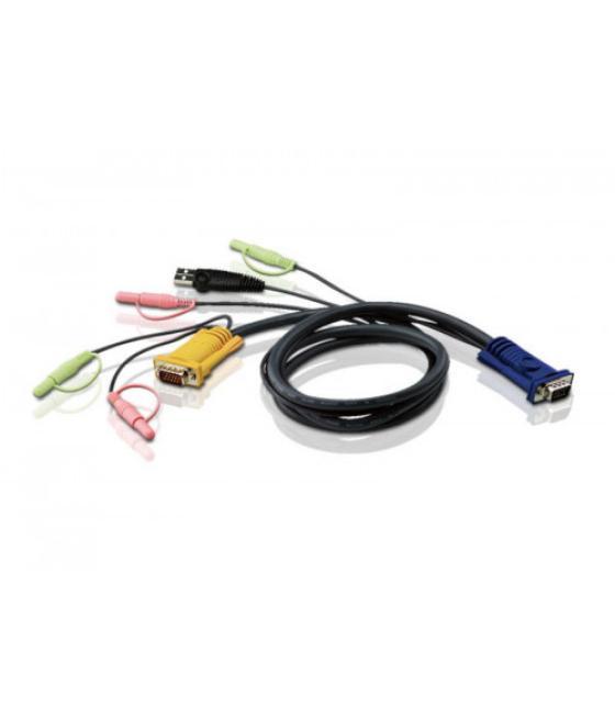 Aten cable kvm usb con audio y sphd 3 en 1 de 1,8 m