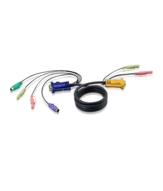 Aten cable kvm ps/2 con audio y sphd 3 en 1 de 1,8 m