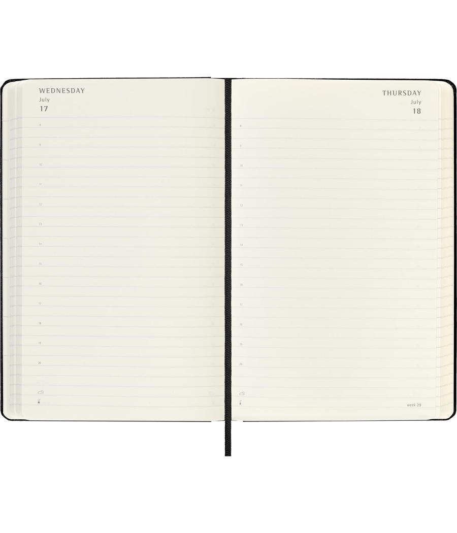 Agenda 18 meses 2024-2025 diaria l (13 x 21 cm) negra tapa dura moleskine dhb18dc3y25