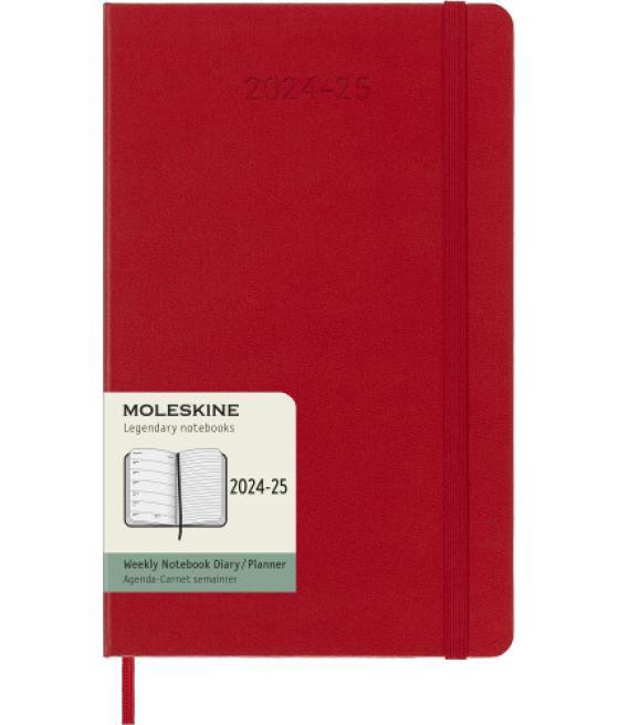 Agenda 18 meses 2024-2025 semanal p (9 x 14 cm) rojo escarlata tapa blanda moleskine dsf218wn2y25