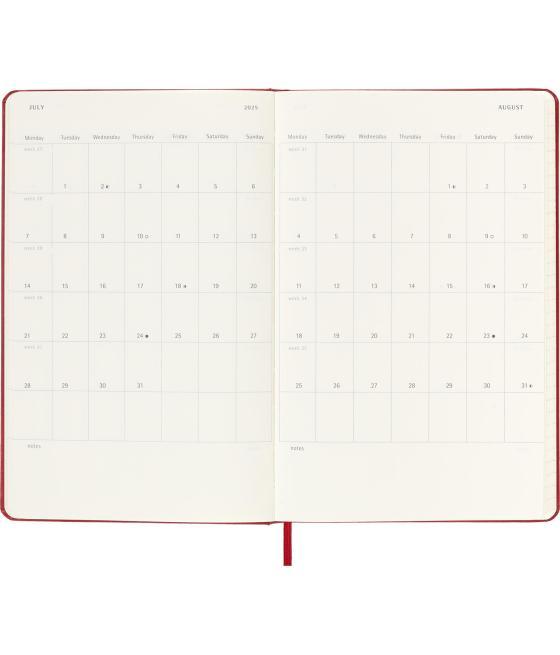 Agenda 18 meses 2024-2025 semanal p (9 x 14 cm) rojo escarlata tapa blanda moleskine dsf218wn2y25