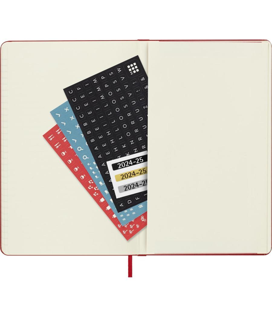 Agenda 18 meses 2024-2025 semanal p (9 x 14 cm) rojo escarlata tapa blanda moleskine dsf218wn2y25