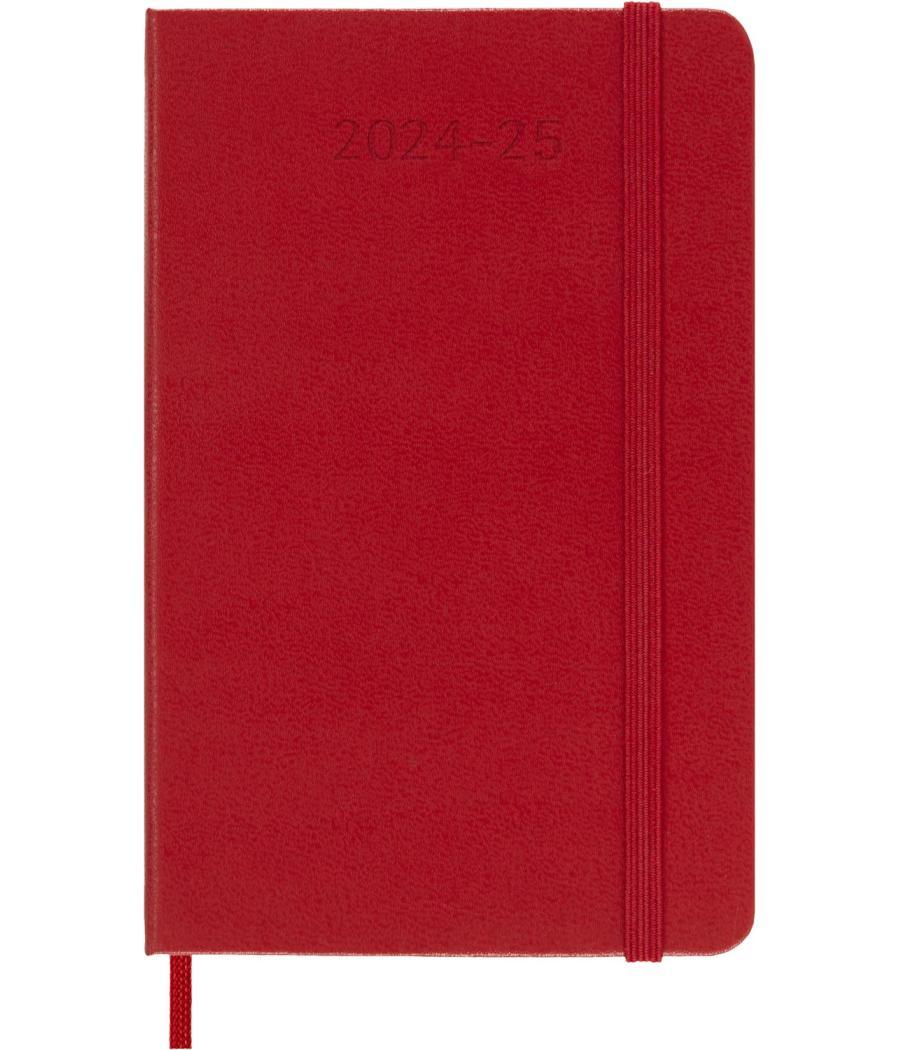 Agenda 18 meses 2024-2025 semanal p (9 x 14 cm) rojo escarlata tapa dura moleskine dhf218wn2y25