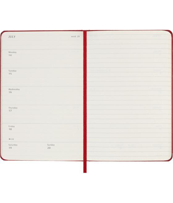 Agenda 18 meses 2024-2025 semanal p (9 x 14 cm) rojo escarlata tapa dura moleskine dhf218wn2y25