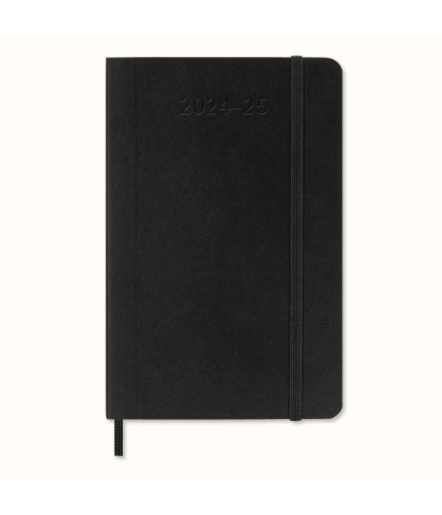 Agenda 18 meses 2024-2025 semanal p (9 x 14 cm) negra tapa blanda moleskine dsb18wn2y25