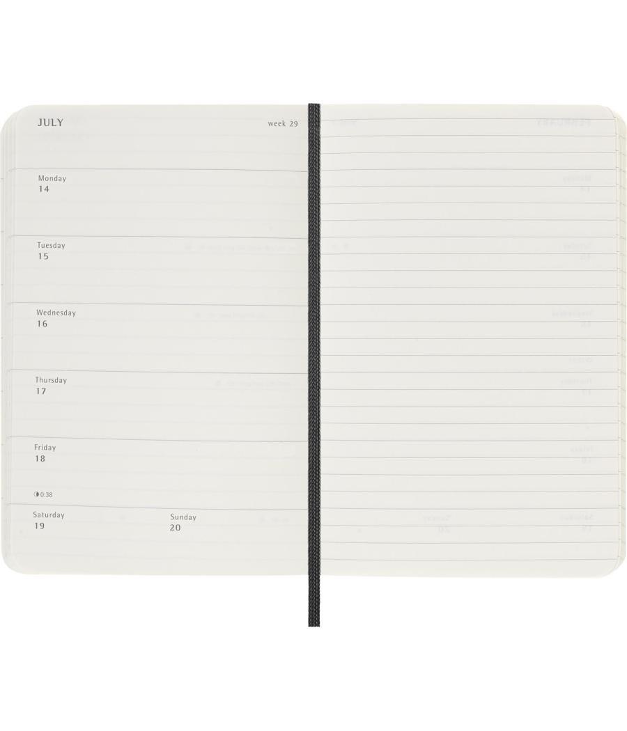 Agenda 18 meses 2024-2025 semanal p (9 x 14 cm) negra tapa blanda moleskine dsb18wn2y25