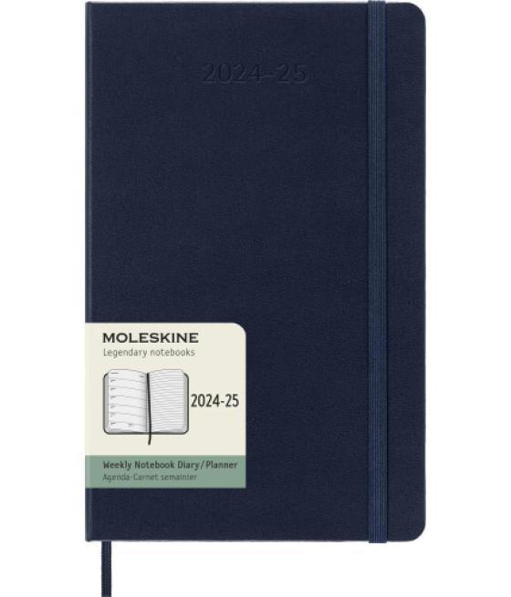 Agenda 18 meses 2024-2025 semanal l (13 x 21 cm) azul zafiro tapa dura moleskine dhb2018wn3y25