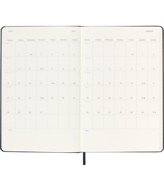 Agenda 18 meses 2024-2025 semanal l (13 x 21 cm) azul zafiro tapa dura moleskine dhb2018wn3y25