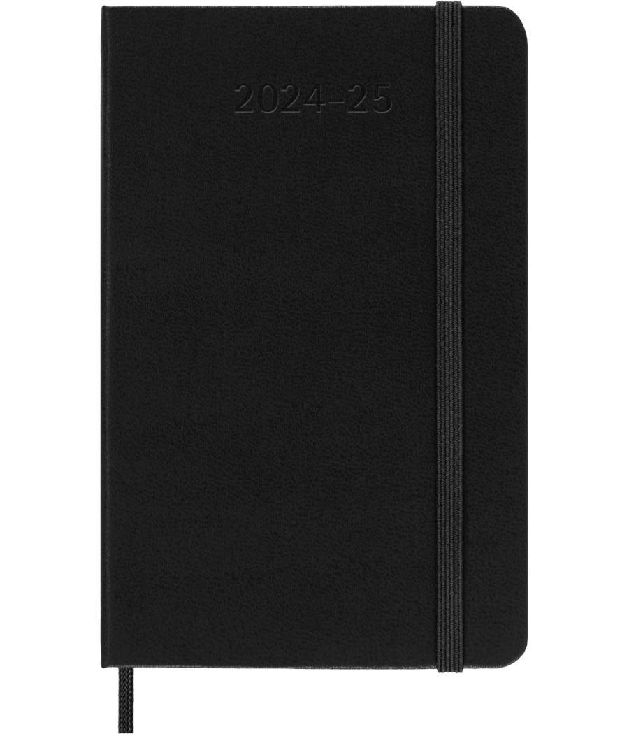 Agenda 18 meses 2024-2025 semanal p (9 x 14 cm) negra tapa dura moleskine dhb18wn2y25