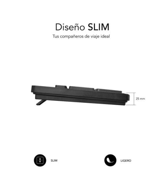 Subblim teclado ergonómico business slim silencioso con cable usb