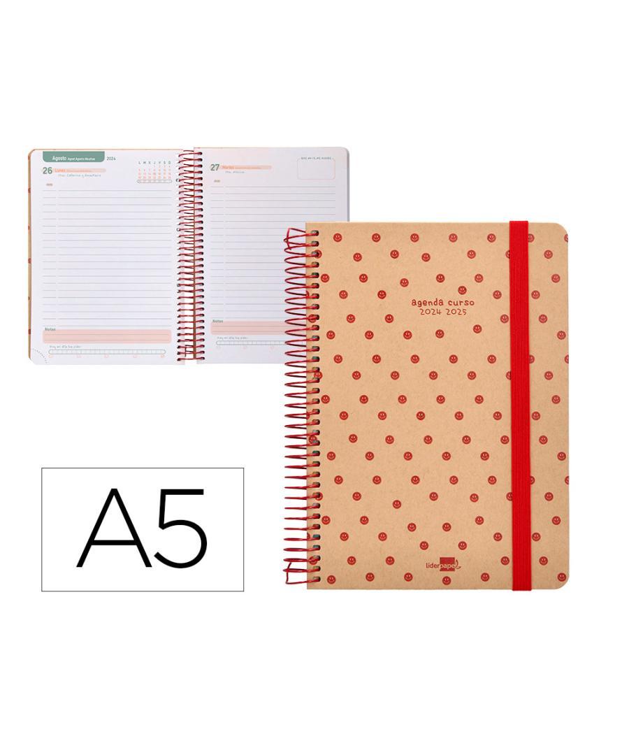 Agenda escolar liderpapel año 24 - 25 escolar classic smile día página a5 tetra