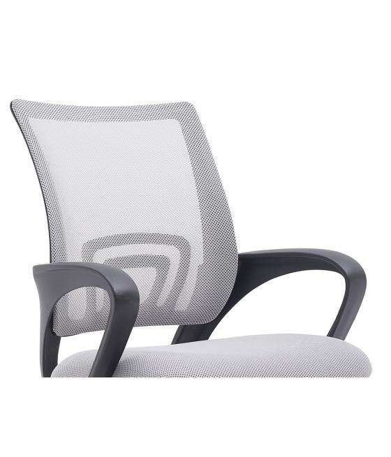 Silla q-connect oficina siena malla base metálica alt max 1000 anc 560 prof 570 ruedas premium color blanco gris