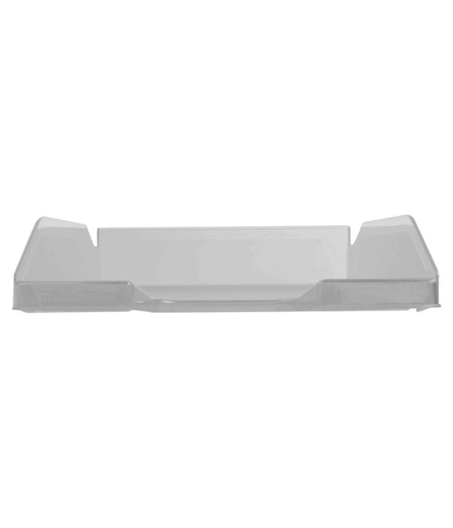 Bandeja sobremesa plástico q-connect gris oscuro transparente 240x70x340 mm