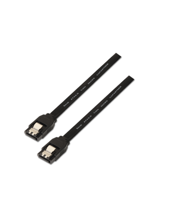 Cable aisens sata iii datos 6g con anclajes negro 0.5m