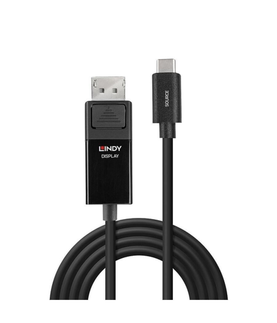 Lindy 43341 adaptador de cable de vídeo 1 m USB Tipo C DisplayPort Negro