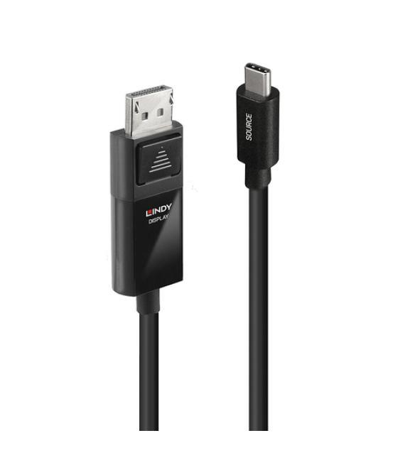 Lindy 43343 adaptador de cable de vídeo 3 m USB Tipo C DisplayPort Negro