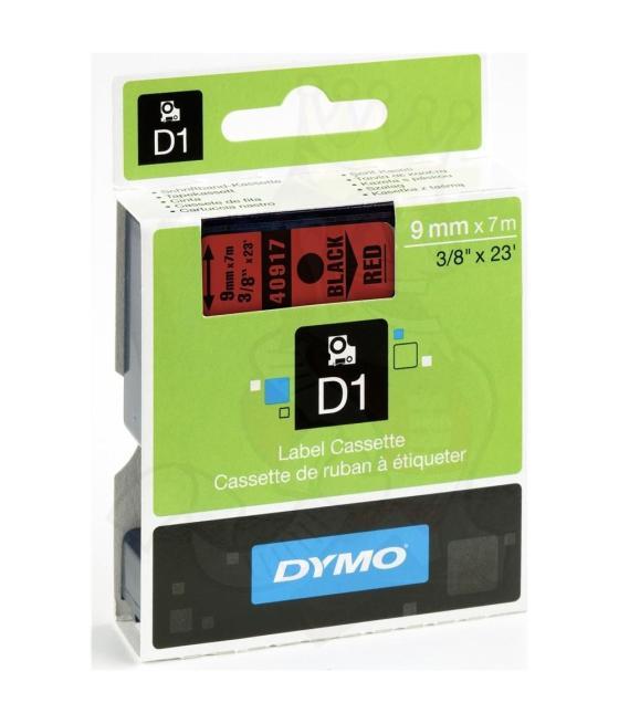 Dymo cinta de transferencia termica d1 40917, negro sobre rojo de 9m, de plástico