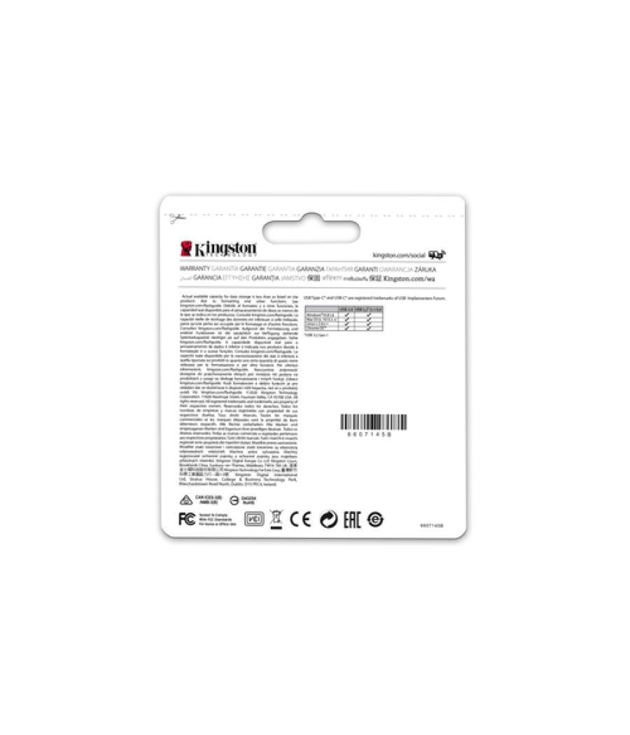 Kingston Technology DataTraveler microDuo 3C unidad flash USB 64 GB USB Type-A / USB Type-C 3.2 Gen 1 (3.1 Gen 1) Púrpura, Acero