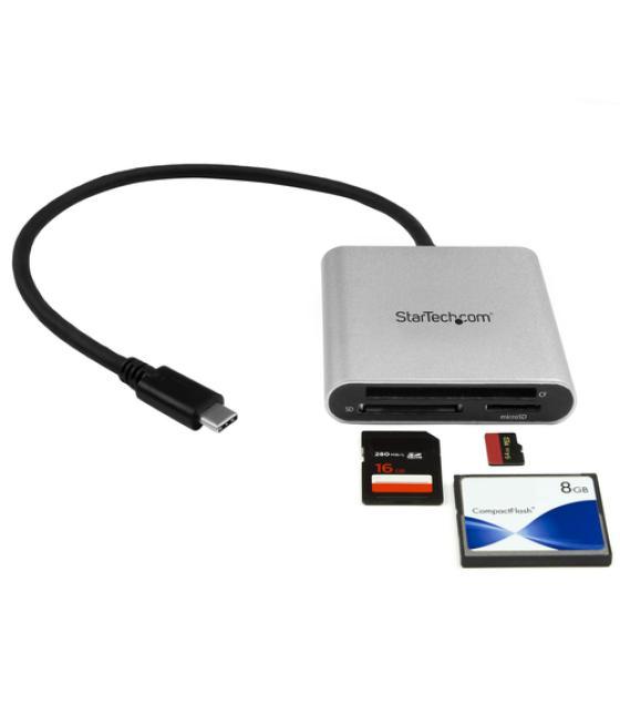 StarTech.com Lector Grabador USB 3.0 de Tarjetas de Memoria SD, Micro SD, CompactFlash - Adaptador USB-C a Tarjetas Flash