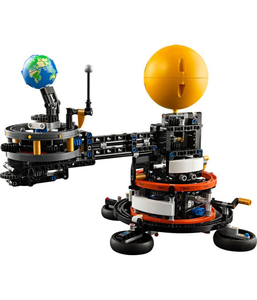 Lego technic planeta tierra y luna en órbita