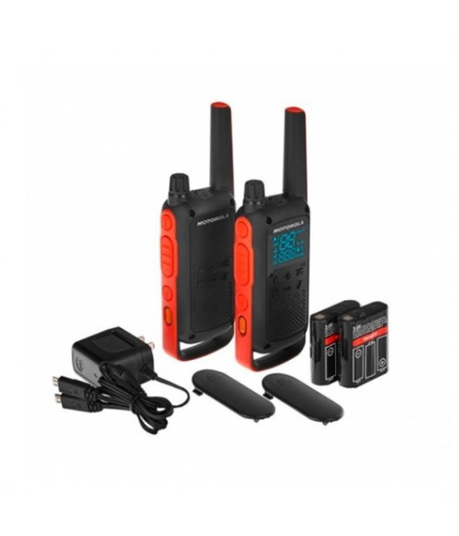 Walkie talkie motorola tlkr - t82 negro packs 2 pmr446 - 10km - 16 canales - clip cinturon