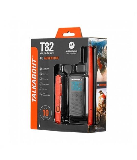 Walkie talkie motorola tlkr - t82 negro packs 2 pmr446 - 10km - 16 canales - clip cinturon