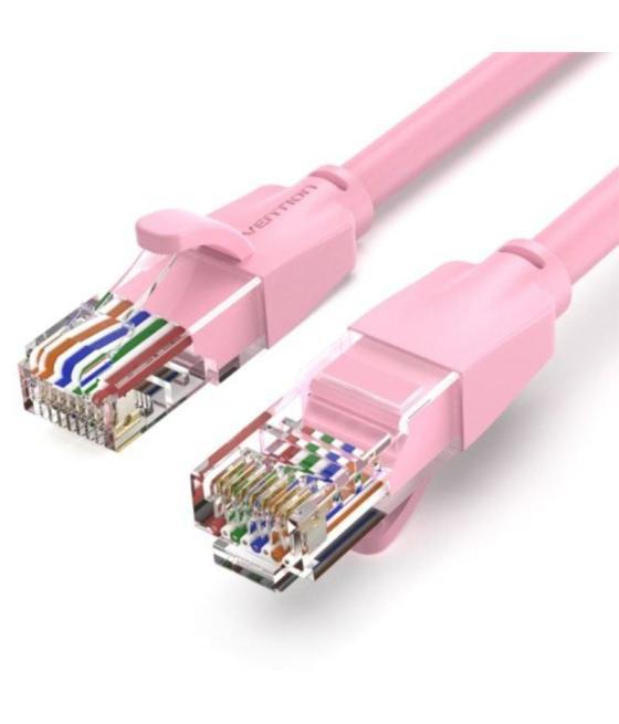 Cable de red latiguillo rj45 utp cat6 awg26 1 m rosa vention