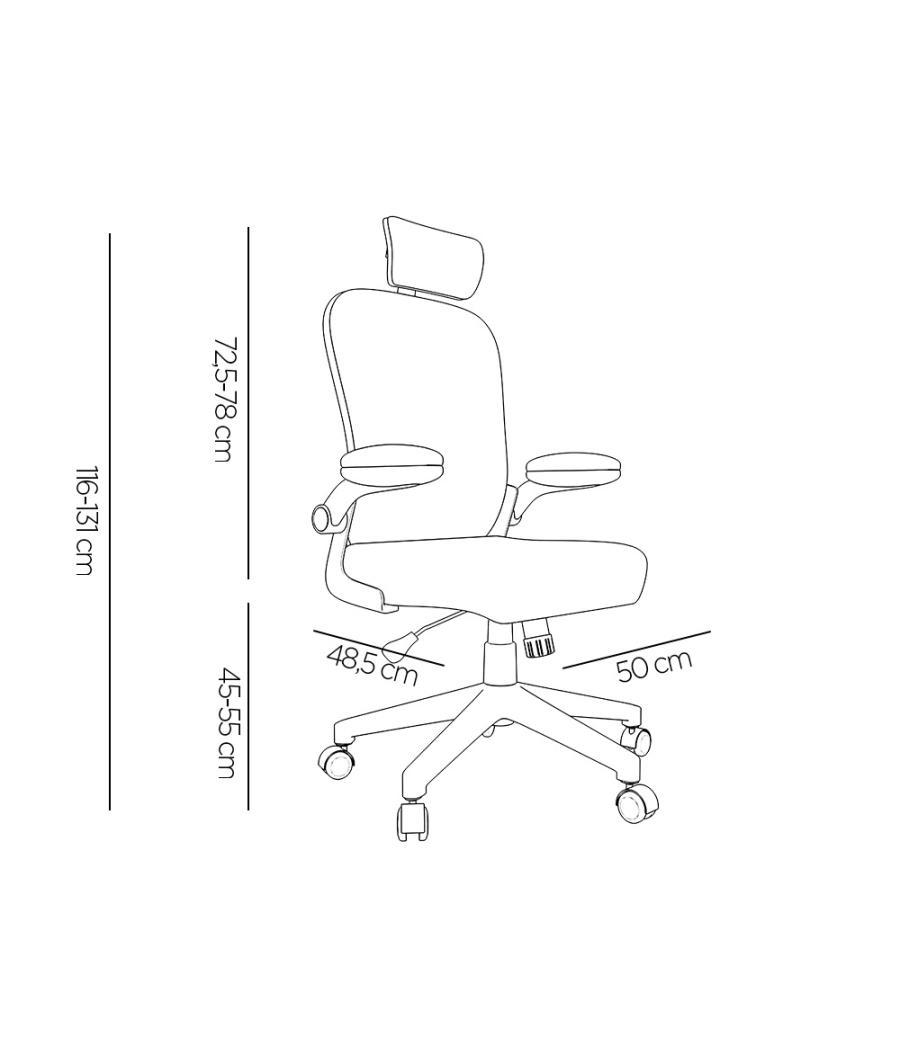 Silla q-connect ergonomica pal ermo malla base nylon alt max 1300 anc 610 prof 600 ruedas premium color blanco negro