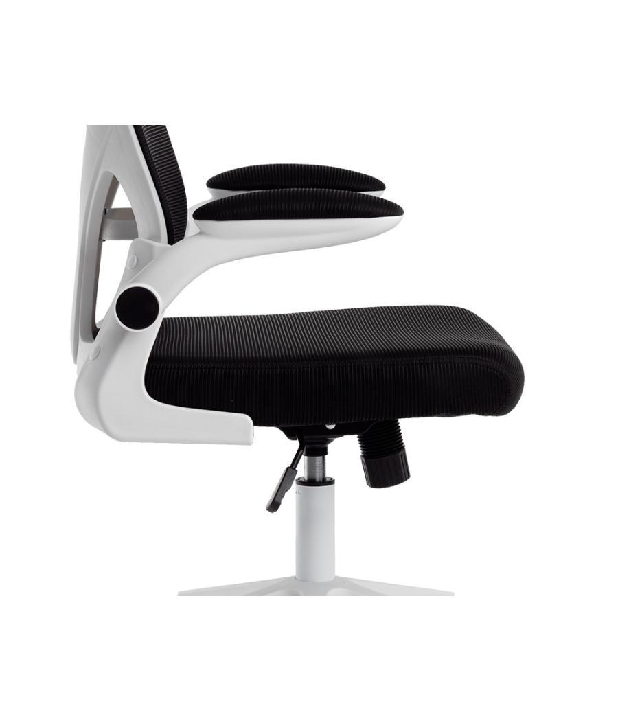 Silla q-connect ergonomica pal ermo malla base nylon alt max 1300 anc 610 prof 600 ruedas premium color blanco negro