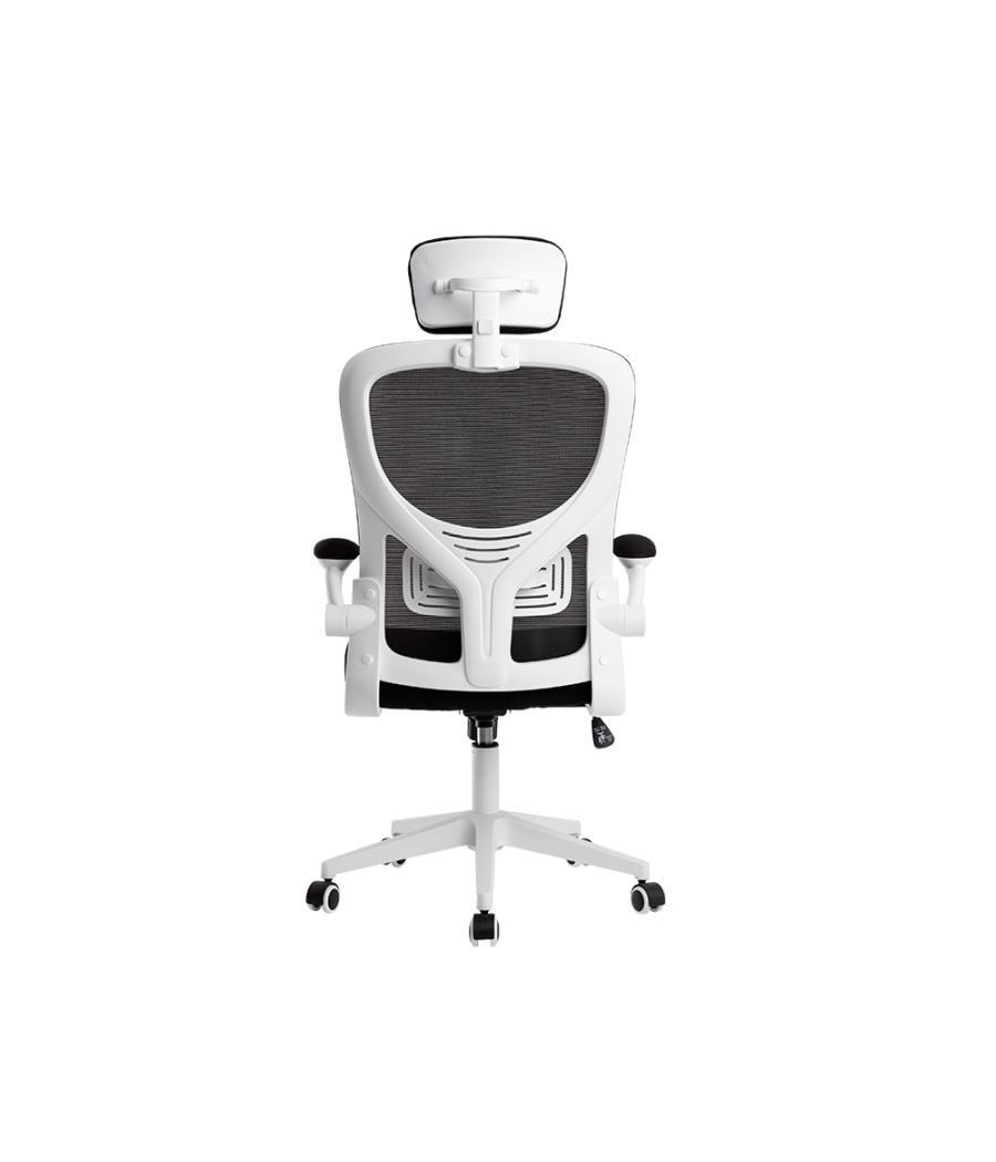 Silla q-connect ergonomica pal ermo malla base nylon alt max 1300 anc 610 prof 600 ruedas premium color blanco negro