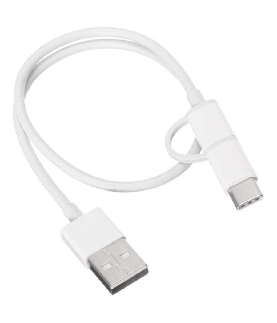 Cable usb 2.0 xiaomi sjv4083ty/ usb macho - micro usb macho/ usb tipo-c macho/ 30cm/ blanco