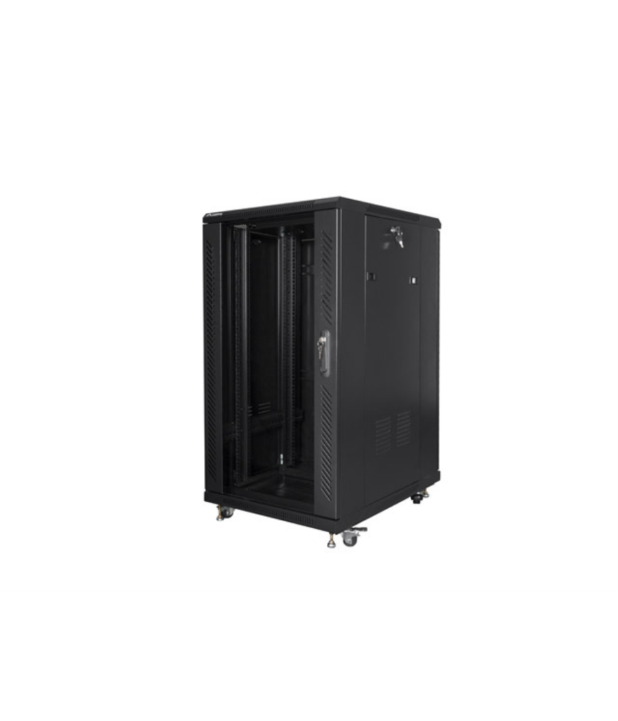 Armario lanberg rack 19" 22u 600x800 flat pack black negro