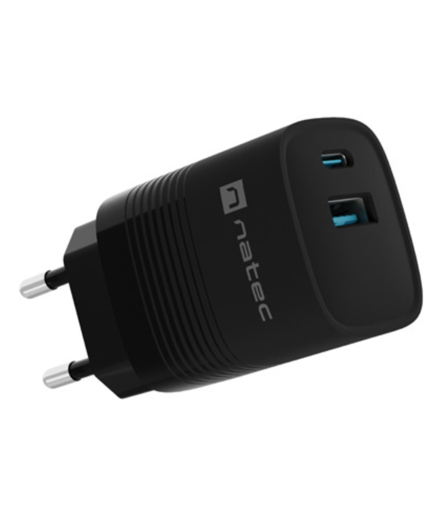 Cargador natec ribera gan 30w pd3.0 qc3.0 1xusb-a + 1xusb-c negro