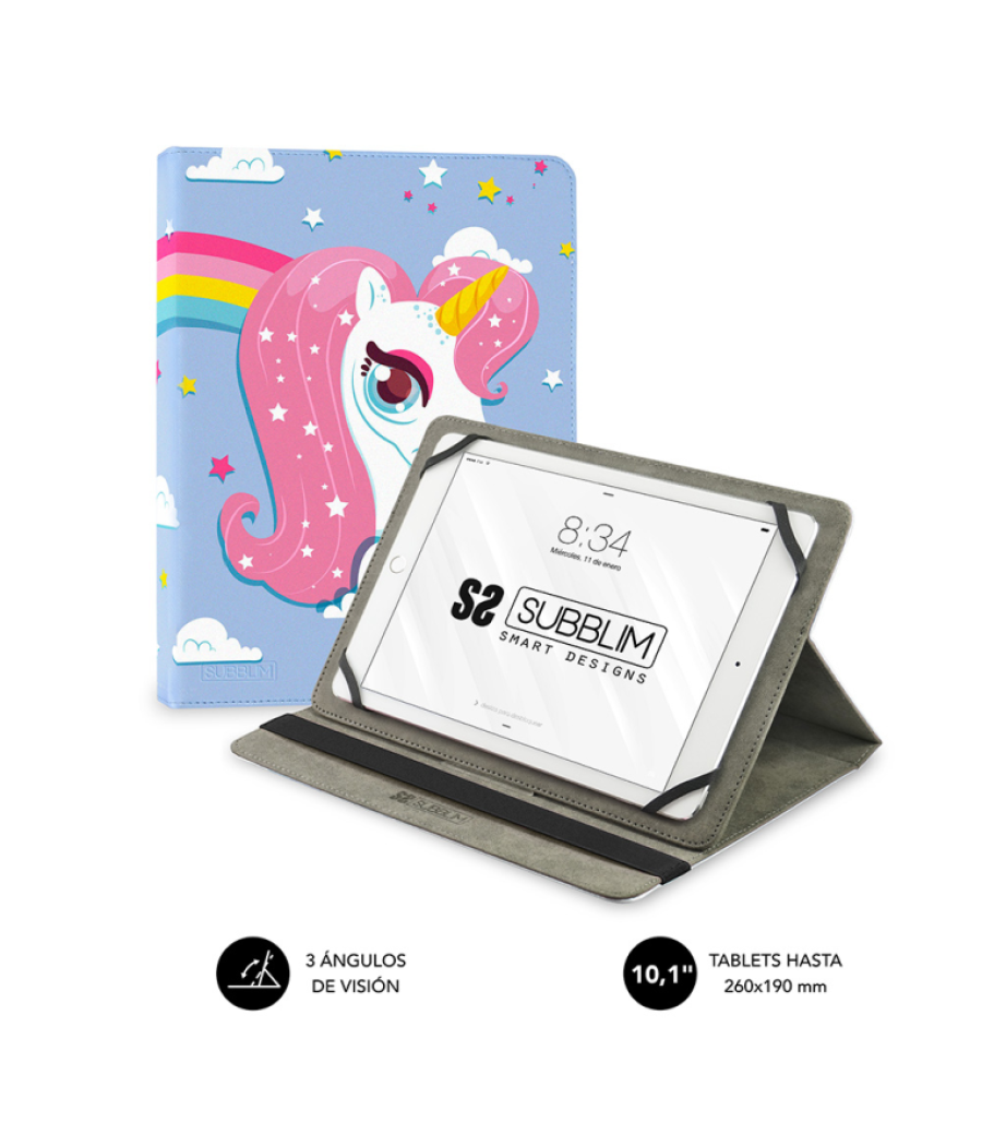 Funda tablet subblim universal trendy case unicorn 10.1"