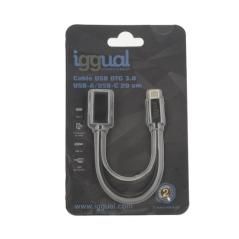 iggual Cable USB OTG 3.0 USB-A/USB-C 20 cm negro - Imagen 2
