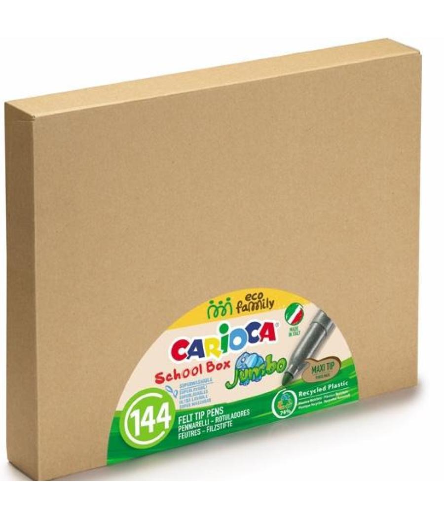 Carioca caja schoolbox 144 rotuladores jumbo eco c/surtidos