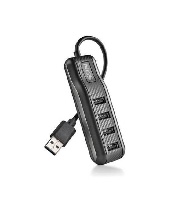 Hub 4 puertos usb 2.0 ngs port 2.0 negro