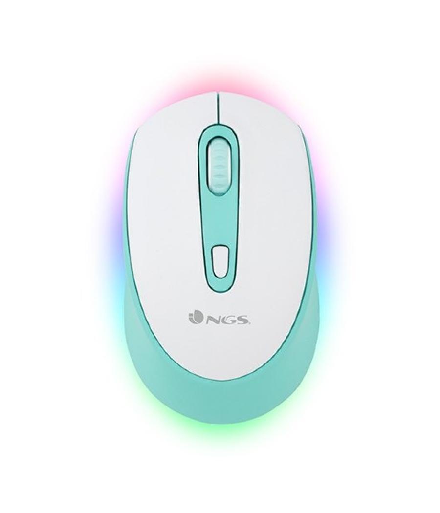 Raton optico wireless ngs smog mint-rb blanco