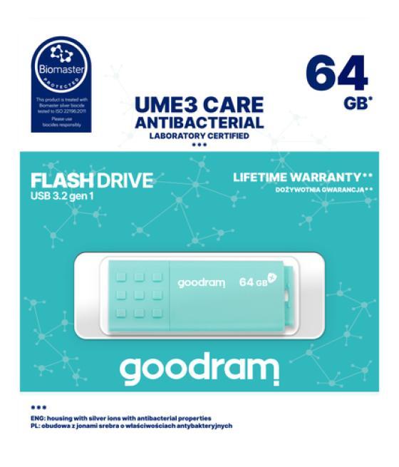 Goodram ume3 - pendrive - 64gb - usb 3.0 - care - carcasa anti-bacterias