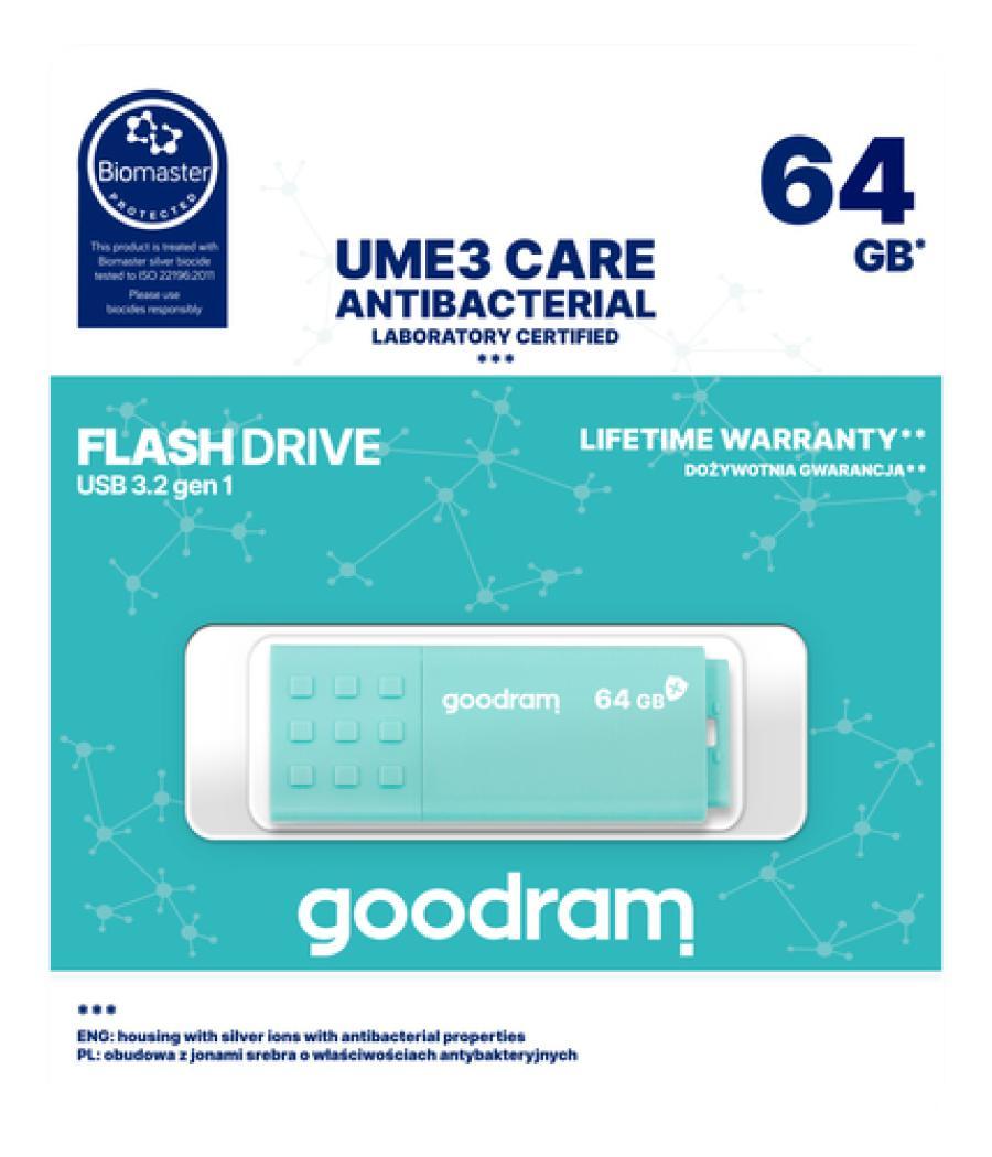 Goodram ume3 - pendrive - 64gb - usb 3.0 - care - carcasa anti-bacterias