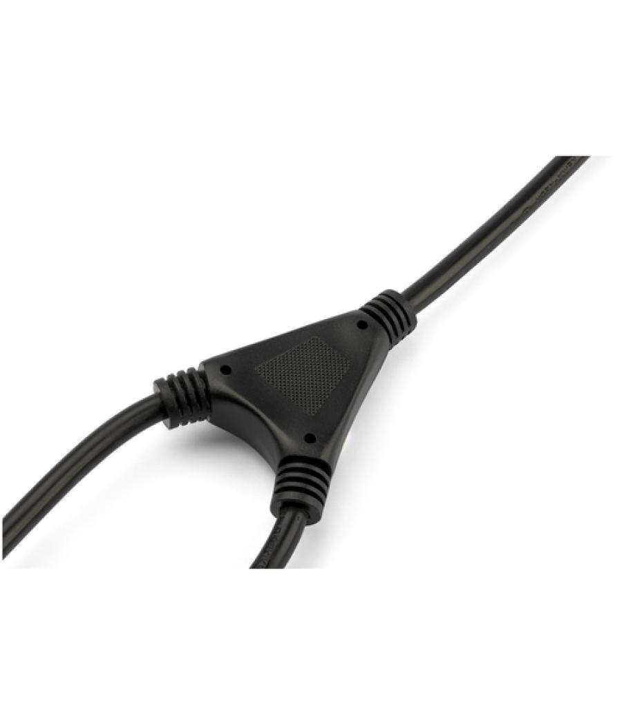 StarTech.com Cable de 2m de Alimentación en Y para Ordenador, 18AWG, EU Schuko a 2x C13, 10A 250V, Cable de Alimentación de CA d