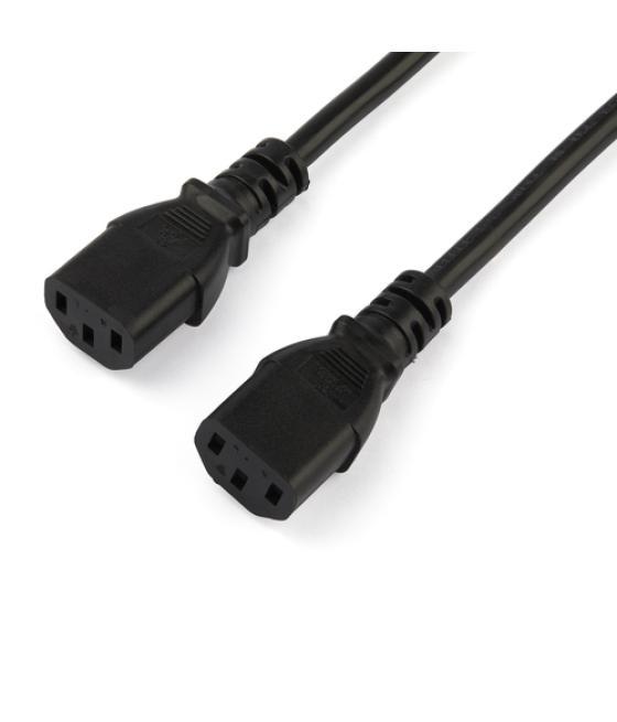 StarTech.com Cable de 2m de Alimentación en Y para Ordenador, 18AWG, EU Schuko a 2x C13, 10A 250V, Cable de Alimentación de CA d