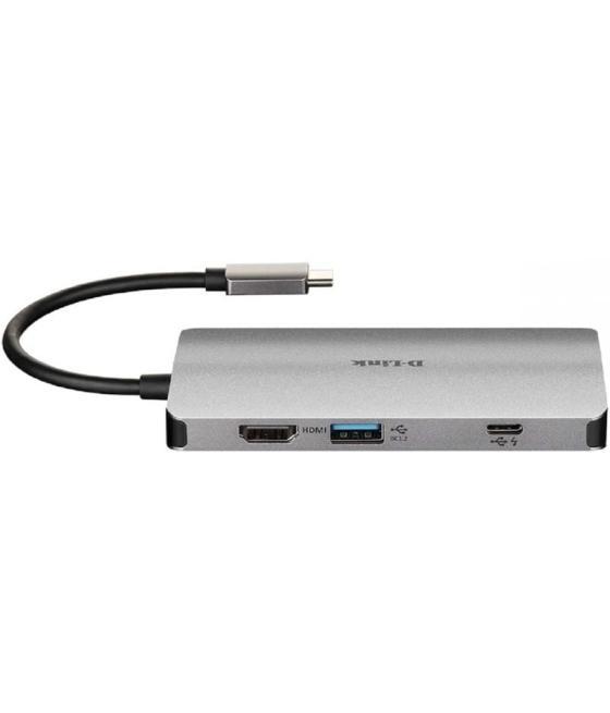 Docking usb tipo-c d-link dub-m810/ 3xusb/ 1xusb tipo-c/ 1xthunderbolt/ 1xhdmi/ 1xrj45/ 1xlector tarjetas/ gris