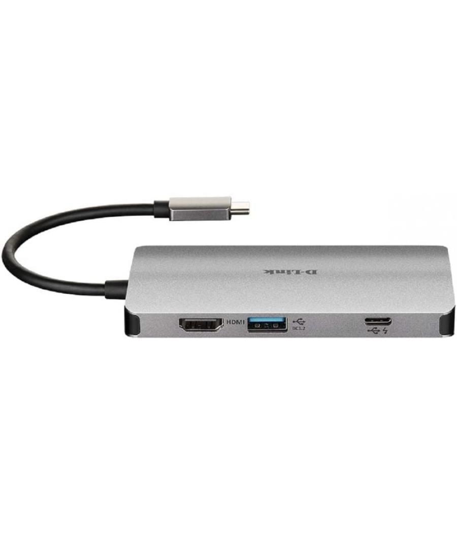 Docking usb tipo-c d-link dub-m810/ 3xusb/ 1xusb tipo-c/ 1xthunderbolt/ 1xhdmi/ 1xrj45/ 1xlector tarjetas/ gris