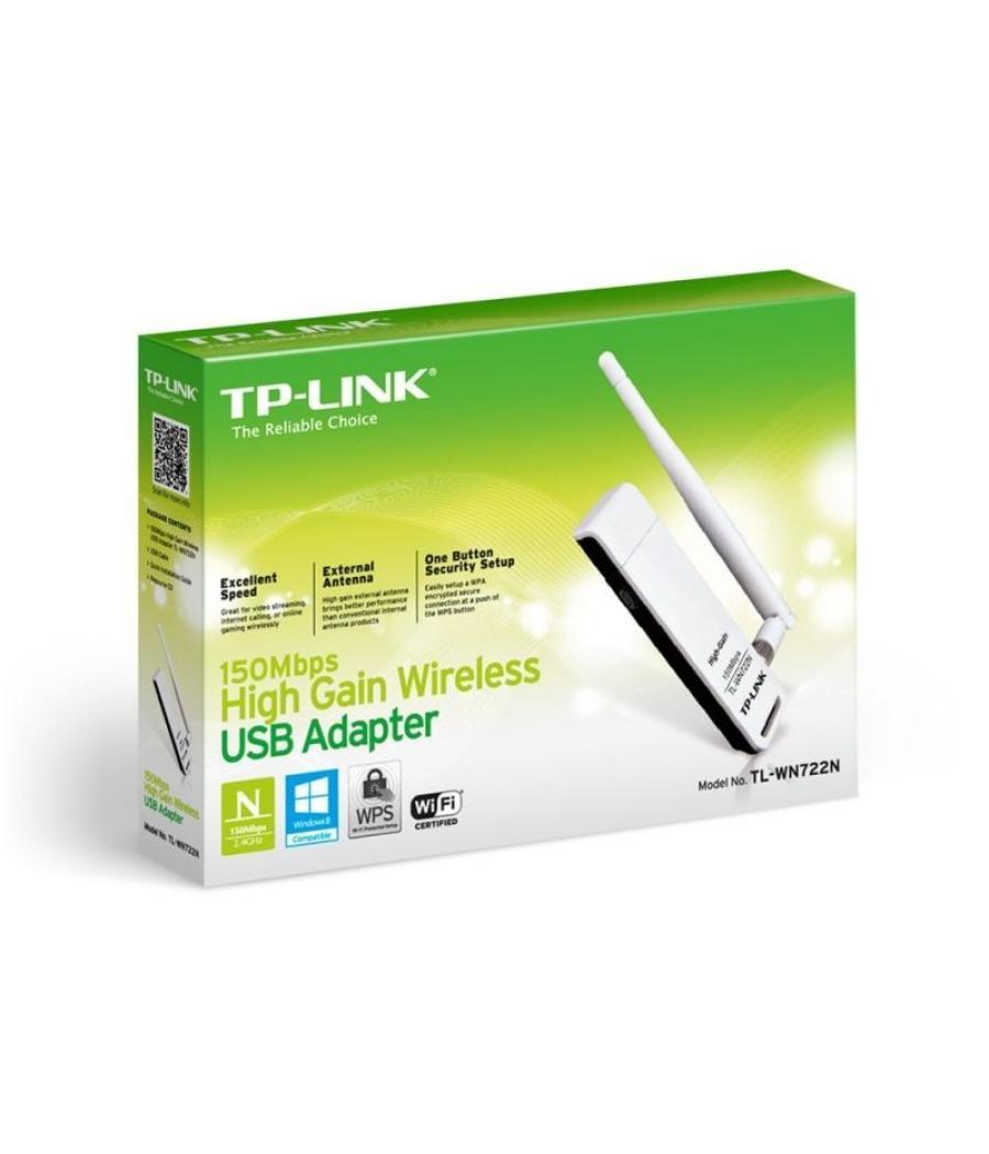 Adaptador usb - wifi tp-link tl-wn722n/ 150mbps