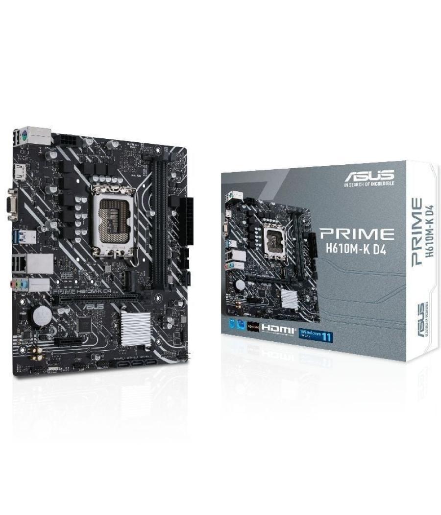 Placa base asus prime h610m-k d4/ socket 1700/ micro atx