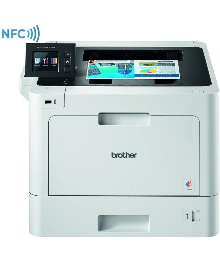 Impresora láser color brother hl-l8360cdw wifi/ dúplex/ blanca